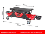 Divided Cup Holder Auto Repair Polishing Stool - Detachable Seat Car Wash Tool Creeper Stool V888-ELOSUNG28369