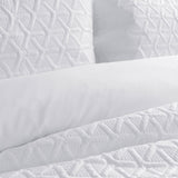 Ardor Leonardo White Embossed Quilt Cover Set Double V442-INT-QUILTCS-LEONARDO-WHITE-DS