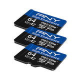 PNY 64GB MicroSD Card 3Pack DS-PNYSDU64GX3V32100PHE