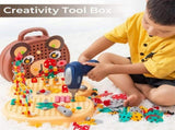 Creative Tool Box - Creative Mosaic Toy with Electric Drill Screw Tool Set, 3D Creativity Kit Toy V1366-AZ2-W-03376
