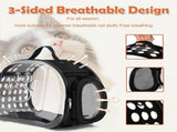 Transparent Cat Carrier Portable Cat Carried Bag Foldable Soft-Sided Pet Carriers for Kitten V1369-AZ3-W-02500
