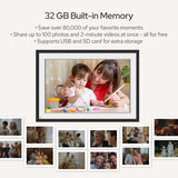 10.1 Inch Digital Picture Frame - 1280 * 800 HD WiFi Enabled with Load from Phone Capability, 32GB V498-DIGITALFRAMEBK