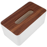 Smooth Surface Walnut Wooden Tissue Box Holder for Desktop and End Table Use V1369-AZ3-W-20624