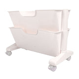 Double Layer Movable Deskside Bookshelf Removable Small Bookcase Dormitory Organize Trolley Shelf V1294-YM0706-3116230011411