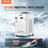 VEVOR Industrial Water Chiller, CW6000, 1500W Industrial Water Cooler Cooling System with Compressor V952-GYLSJYSJS15LDYZN6V3