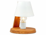 32cm Wooden Base Modern Desk Table Lamp Light Metal Shade Designer - White V563-75138