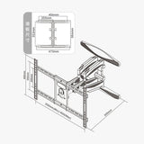 Swivel Tv Wall Mount For 55-85 Led / Lcd - All-Moving Cantilever Design PRL-6278100AYS