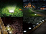 solar ground disk lights, outdoor lighting Australia, 8 LED lights, stainless steel solar lights, V1106-124-56785-WHI-24PCS