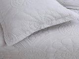 100% Cotton Lightly Quilted Coverlet Set Unity Silver Queen V442-STT-COVERLET-UNITY-SILVER-QS