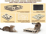 Multi-Functional Cat Claw Care Enrichment Box Durable Wood Scratcher & Interactive Puzzle for V1188-MS-525-001