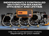 Unimac 150L 4.5HP Ultra-Slient Oil-Free Electric Air Compressor, Long Life Quad Motor, 116PSI V219-TOLACMUM1M5FA