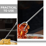 Durable Stainless Steel Meat Hook, Silver, Wood, Easy Insertion, Bbq Tool V1369-AZ3-W-18196
