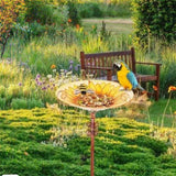 Solar Bird Bath Feeder Fountain Deck Post Mount V178-66968
