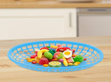 12Pcs Blue Plastic Food Baskets Reusable Snack Containers for Family Picnic and Party Storage V1369-AZ3-W-12199