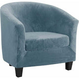 Velvet Cover Armchair Club Set Deux Pieces Extensible Living Room Chair Cabriolet Tub with V1237-MS-626-127