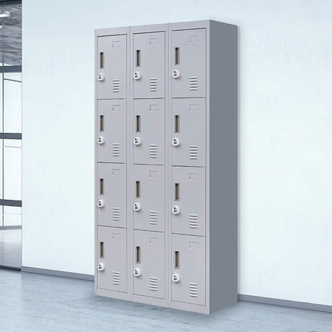 12-Door Locker for Office Gym Shed School Home Storage - 3-Digit Combination Lock V63-839071