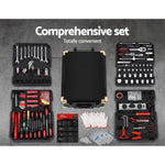 Giantz 816pcs Tool Kit Trolley Case Mechanics Box Toolbox Portable DIY Set TOOL-KIT-B-H-BK