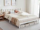 Artiss Bed Frame Queen Size Wooden White SOFIE WBED-D-001Q-WH-AB