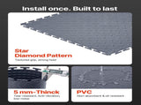 Garage Floor Tiles Interlocking, 16 Pack 513 x 513 x 5 mm Interlocking Modular Garage Flooring V952-PVCLSCKDDPVC9AKRO001V0