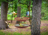 Fence Bird Feeders Tray, 2pcs Tree Mounted Wild Bird Bath, with Heavy Duty Iron Ring, for Outdoors V1366-AZ2-W-23312