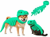 Dinosaur Skeleton Glow in Dark Dog and Cat Costume,Pet Dinosaur Costume,Plush Halloween Pet Hood V1107-136-69214-GRN2