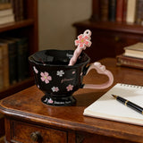 Heart Handle Ceramic Mug, 4.53In Floral Coffee Cup, Gift Box Included, Gift Box Set for Mothers V1369-AZ3-W-10481
