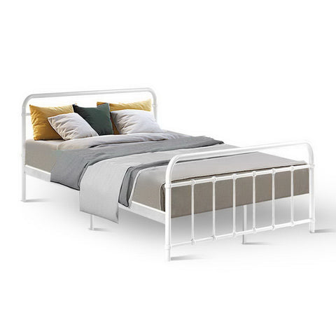 Artiss Bed Frame Metal Frames LEO - Double MBED-C-LEO-D-WH