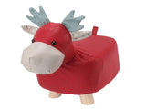 Animal Footstools Prevent Slip Cute Cartoon Giraffe Shape Soft Small Kids Stools for Home Red V1294-YM0703-3116230000311