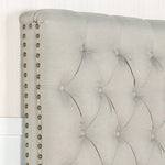 Bed Head Queen Size French Provincial Headboard Upholsterd Fabric Beige V43-BED-SENQBEG