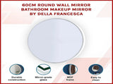 60cm Round Wall Mirror Bathroom Makeup Mirror by Della Francesca V63-833671