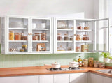Artiss Buffet Cabinet Sideboard X2 Wall Mounted Clear Display Storage 60cm White AI-SID-WM-3T-WHX2