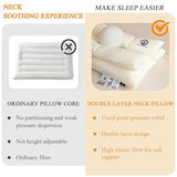 Cervical Neck Pillow for Sleeping - Double Layer Removable Bed Pillows, Don't Press Your Face, Pure V1107-115-10897-WHT
