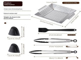 Grill Basket, Stainless Steel Grilling Basket, BBQ Grill Basket Wok for Vegetable, Kabobs, Shrimps, V1192-AZ-W-6419