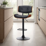 SERENIT European Wooden Black Modern Bar Stools Swivel Bar Stool Chair Counter Height V255-SE-BS5517-BLACK