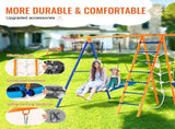 Swing Sets for Backyard 6 in 1 Swing Set 440lbs Capacity Metal Swingset V952-AXQQTZ4RW000I4JXOV0