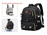Black Stylish Large Capacity Backpack - Water-Resistant Oxford Rucksack for Travel, School & Daily V888-ELOSUNG33666