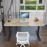 140cm Standing Desk Height Adjustable Sit Stand Motorised Grey Single Motor Frame Maple Top V255-SMG-140M