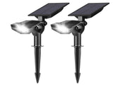 2 PCS Solar Garden Spotlights Outdoor Waterproof 5 LEDs 2-in-1 Solar In-Ground Landscape Spotlights V1294-YM0901-H39236