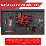 Power Tool Organiser Wall Mounted Drill Storage Organizer Holder Milwaukee Red V379-TORGZRED231201