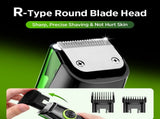 Green Beard & Hair Trimmer with Strong Vacuum Suction and Digital Display - Waterproof Rechargable V888-ELOSUNG45658