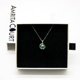 Gift Box - Aroma Necklace White Gold - Planet Celestial Aqua Purify Oil Blend V760-GBAJ - 1