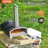 Outdoor Pizza Oven, 12" Wood Fired Pizza Ovens, Pellet Pizza Stove with Thermometer, Portable Pizza V952-BXPSL12YCKLPIX7UGV0