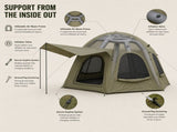 Weisshorn 4 Person Inflatable Camping Tent TC Canvas Sun Shade Rain-Ready XFSK-GN-TC-AW
