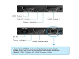 Simplecom CM412 HDMI 2.0 1x2 Splitter 1 IN 2 Out 4K60Hz HDR10 2 Port HDMI Duplicator V28-CM412