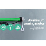 Instahut Retractable Folding Arm Awning Motorised Sunshade 4Mx3M Grey AWN-B-ARM-REMOTE-40X30-GREY