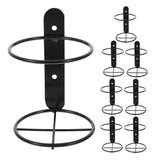 8Pcs Black Metal Wall Wine Rack Single Bottle Holder for Elegant Home Storage V1369-AZ3-W-18311