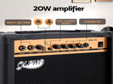 Alpha 20W Guitar Amplifier Portable Practice Amp Overdrive 3-Band EQ Black GUITAR-E-41-ELEC-ACC