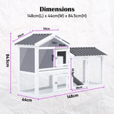 Rabbit Hutch Chicken Coop 147cm 2 Storey Pet Cage Run GRACIE V274-PET-RHPOLY1500S