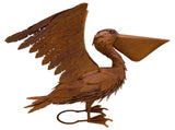 Rust Flapping Pelican Garden Statue 46x50cm V637-71637PEL