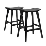 2X Wooden Bar Stool Padded PU Leather Dining Chair KANSO 65cm BLACK V274-FT-BSWO-AM552P-BK2